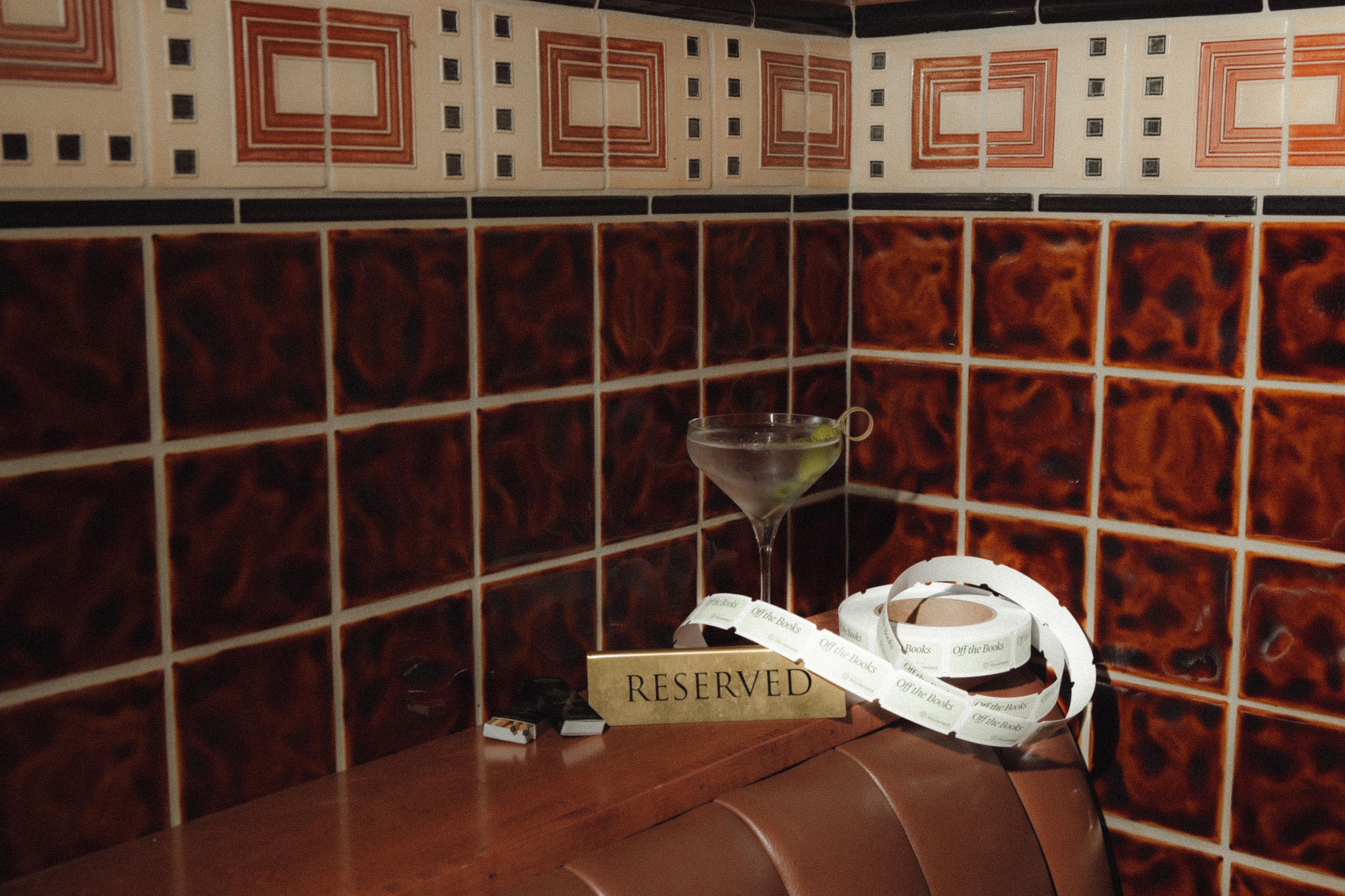 The reserved table set before guests arrive