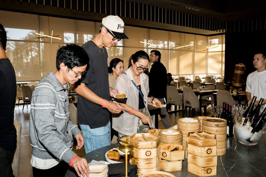 Guests serving dim sum as the night starts