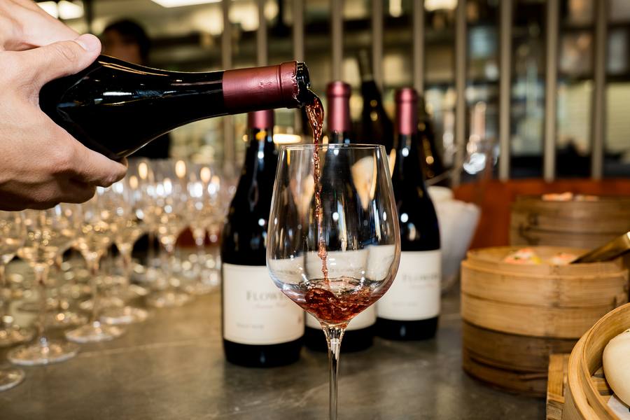 Wine poured before the room fills up