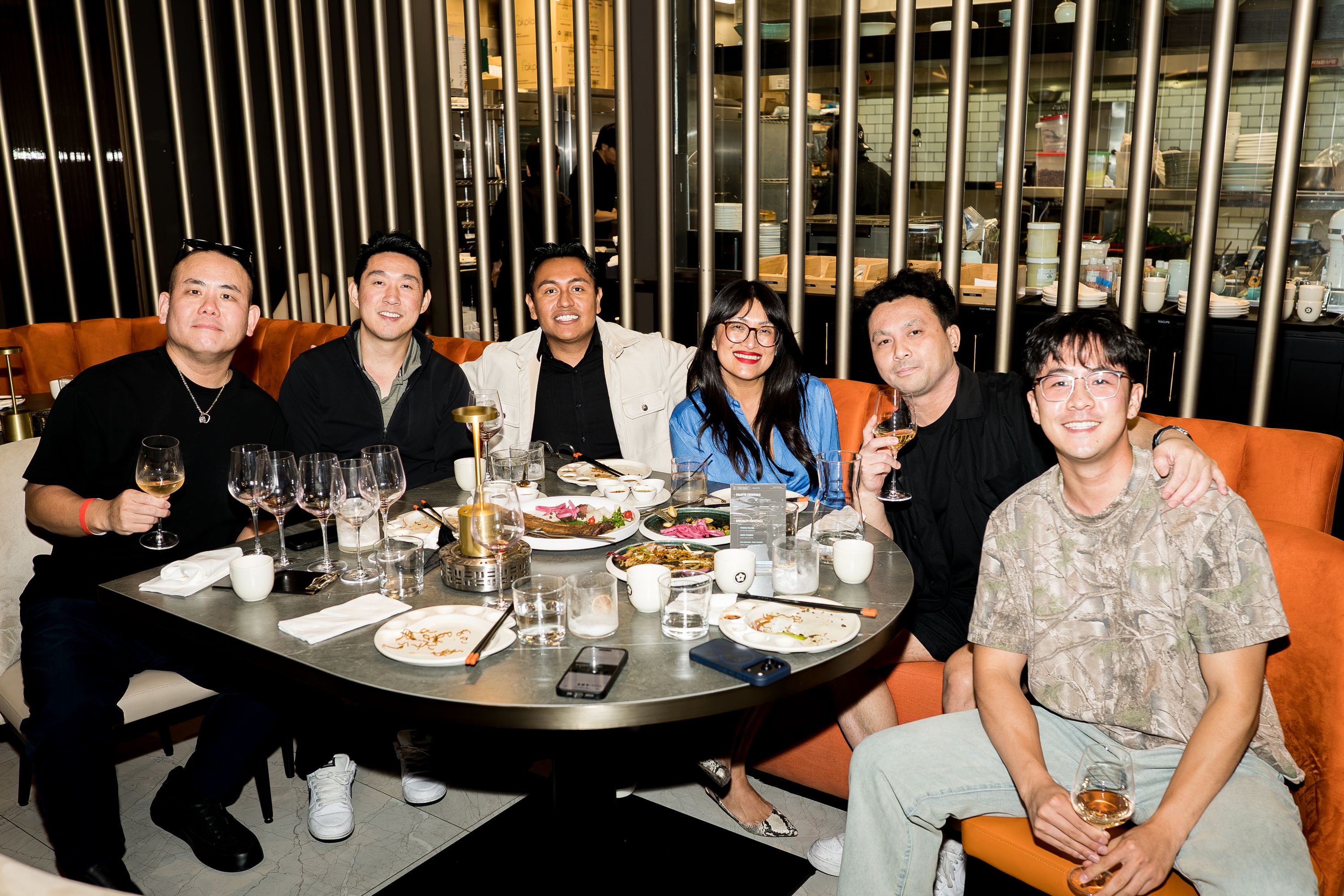 Guests around a table between talks